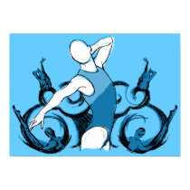 Synch Swimming Illustration posters