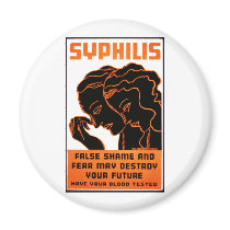 Syphilis Awareness & Prevention WPA Advertisement Magnet