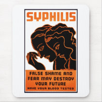 Syphilis Awareness & Prevention WPA Advertisement Mouse Pads