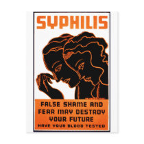 Syphilis Awareness & Prevention WPA Advertisement Post Card