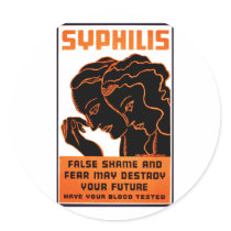 Syphilis Awareness & Prevention WPA Advertisement Stickers