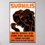 Syphilis. False shame Advertisement Poster