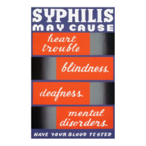 Syphilis May Cause Poster posters by retroz Syphilis May Cause Poster posters