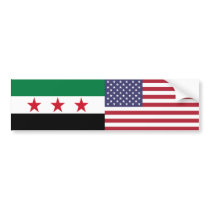 Syria and US Flag Sticker Bumper Stickers