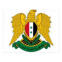 syria coat of arms postcard