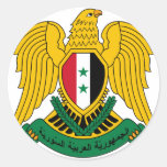 syria coat of arms round sticker