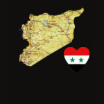 Syria Flag Heart Map Fitted AA T-Shirt