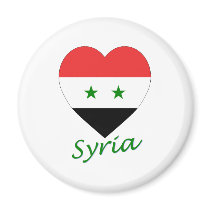 Syria Flag Heart magnets