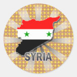 Syria Flag Map 2.0 Round Sticker
