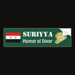 Syria Flag Map Text Bumper Sticker