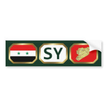 Syria Flag Map Code Bumper Sticker