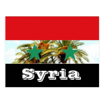 Syria flag post card