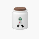 Syria National Flag Awareness Ribbon Candy Jar