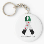 Syria National Flag Awareness Ribbon Keychain