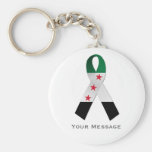 Syria National Flag Awareness Ribbon Keychain