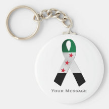 Syria National Flag Awareness Ribbon Keychain
