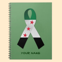 Syria National Flag Awareness Ribbon Notebook