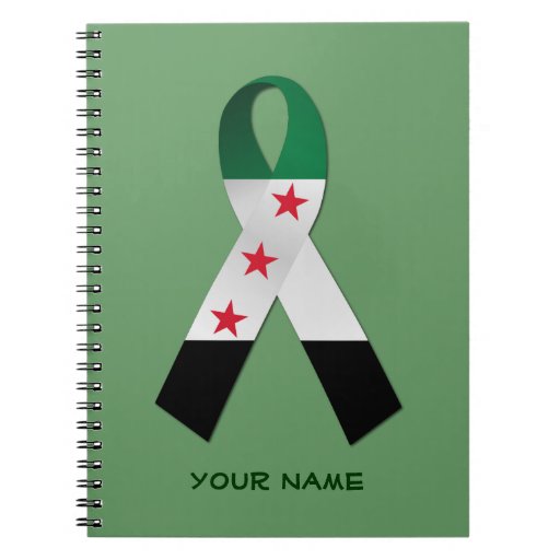 Syria National Flag Awareness Ribbon Notebook