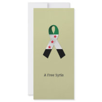 Syria National Flag Awareness Ribbon Rack Card