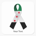 Syria National Flag Awareness Ribbon Stickers