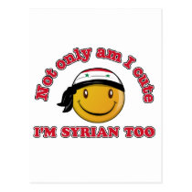 Syria smiley flag designs post card