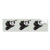 Syria Trendy Peace Sign with Syrian map Bumper Stickers