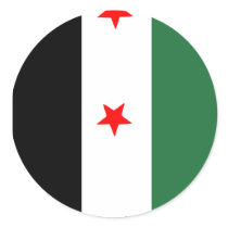 Syrian Revolutionary Flag Round Stickers