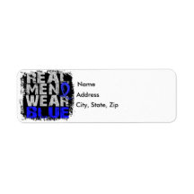 Syringomyelia Real Men Wear Blue Custom Return Address Labels