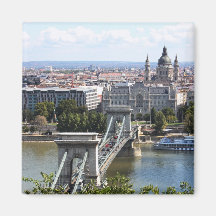 Szechenyi Chain Bridge, Budapest, Hungary Refrigerator Magnets
