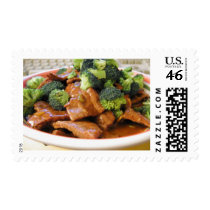 Szechwan Beef Broccoli Food Dinner Postage Stamp