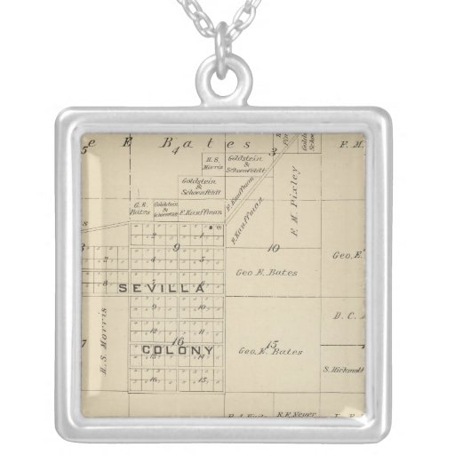 T24S R23E Tulare County Section Map Custom Necklace