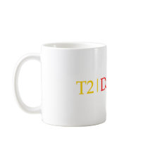 T2Darlantan yellow/red logo mug by T2Darlantan T2Darlantan yellow/red logo mug