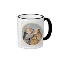T31130 Two Monks Fighting, 1690 (w/c, ink, chalk) Mugs