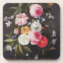 T32512 Still Life of Flowers in a Vase, 1661 (see Coasters