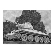 T-34 Russian Tank,Soviet Memorial,Berlin - B&W(2)