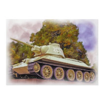 T-34 Russian Tank,Soviet War Memorial, Berlin -Oil Custom Invitation
