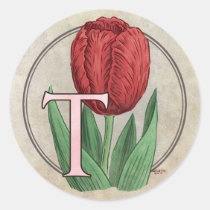T for Tulips Flower Monogram stickers