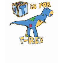 T is for T-Rex Toddler TeeShirt (White Outline)