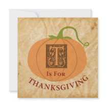 T is for Thanksgiving invitations