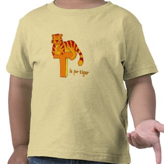 T is for Tiger orange kids t-shirt
