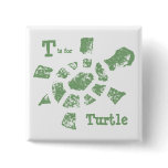 T is for Turtle Square Button