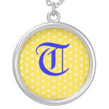 T LETTER ON HONEYCOMB CUSTOM NECKLACE
