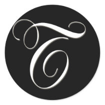 T monogram - elegant black and white stickers