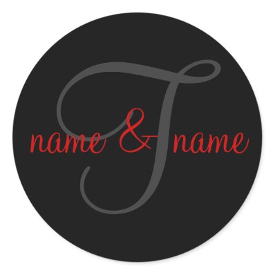 &#39;T' monogram label, personalize first names Stickers