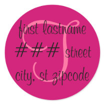"T" monogram return address label - personalize stickers by rubymonkey "T" monogram return address label - personalize stickers