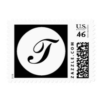 T Monogram Wedding Postage Stamp
