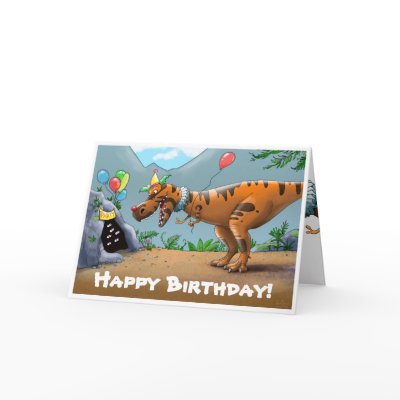 T-Rex Birtday Card by Swazzle