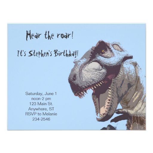 T-Rex Dinosaur Birthday Invitation