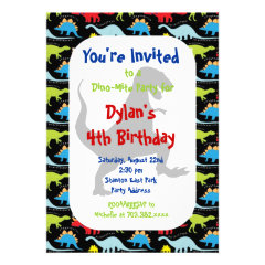 T Rex Dinosaur Birthday Party Invitations