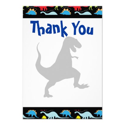 T Rex Dinosaur Birthday Party Thank You Cards